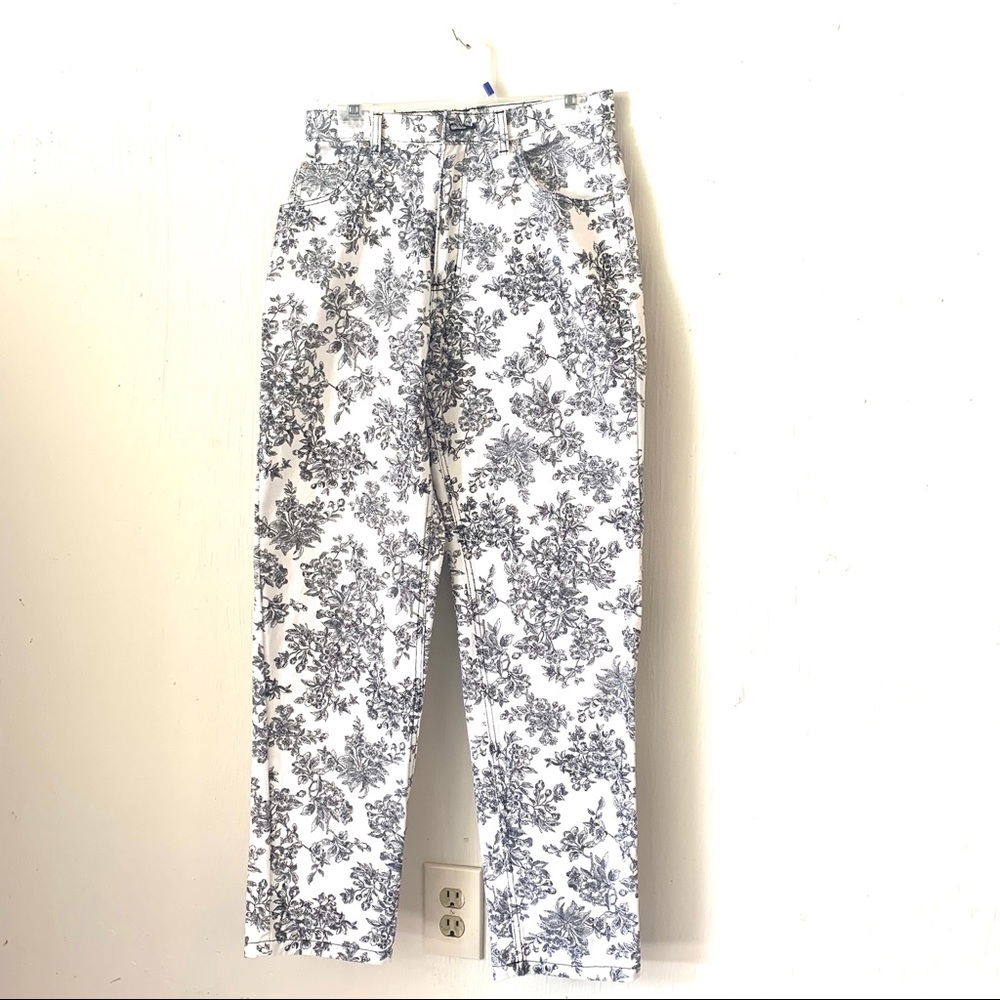 High Waisted Black & White Jeans